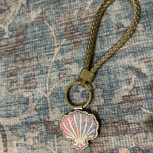 Lilly Pulitzer Gold and Pink Shell Keychain